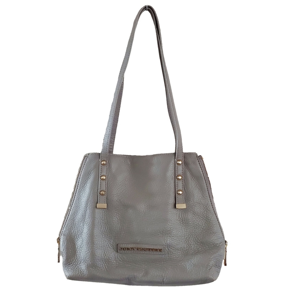 Juicy Couture Gray Leather & Goldtone Hardware Bag